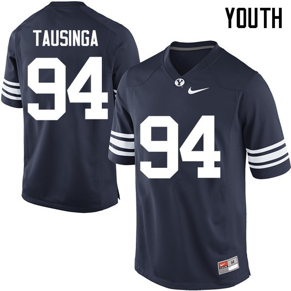 Youth #94 Kesni Tausinga BYU Cougars College Football Jerseys Sale-Navy